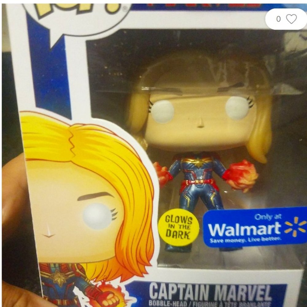 NEW Rare captain Marvel glow in the dark funko